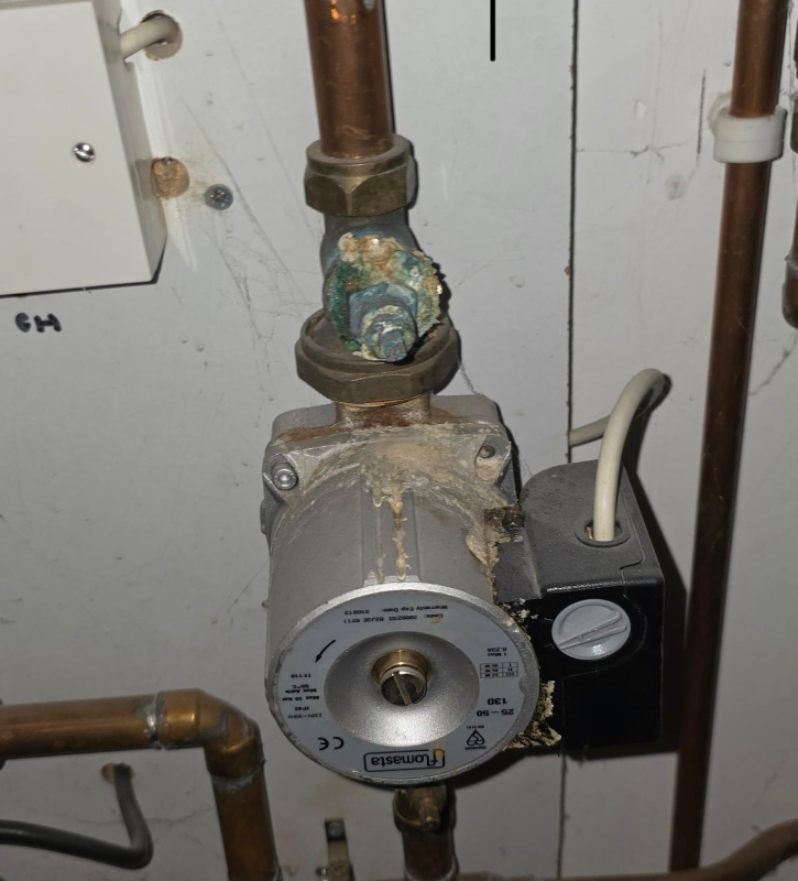 A burner package leaking that our engineers repaired