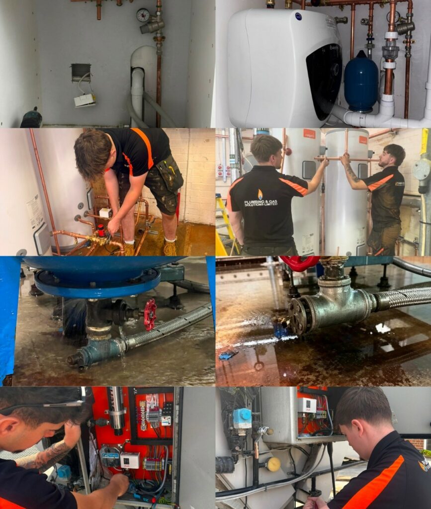 Water heater installation, copper pipework installation, leak call out and chiller maintenance